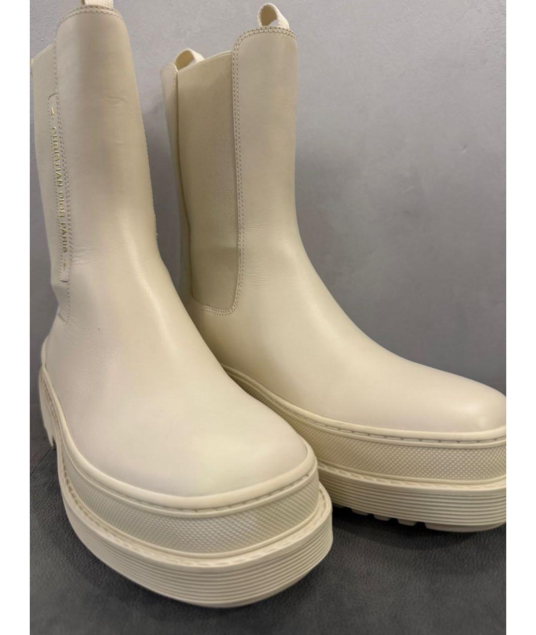 CHRISTIAN DIOR Бежевые кожаные полусапоги, фото 3