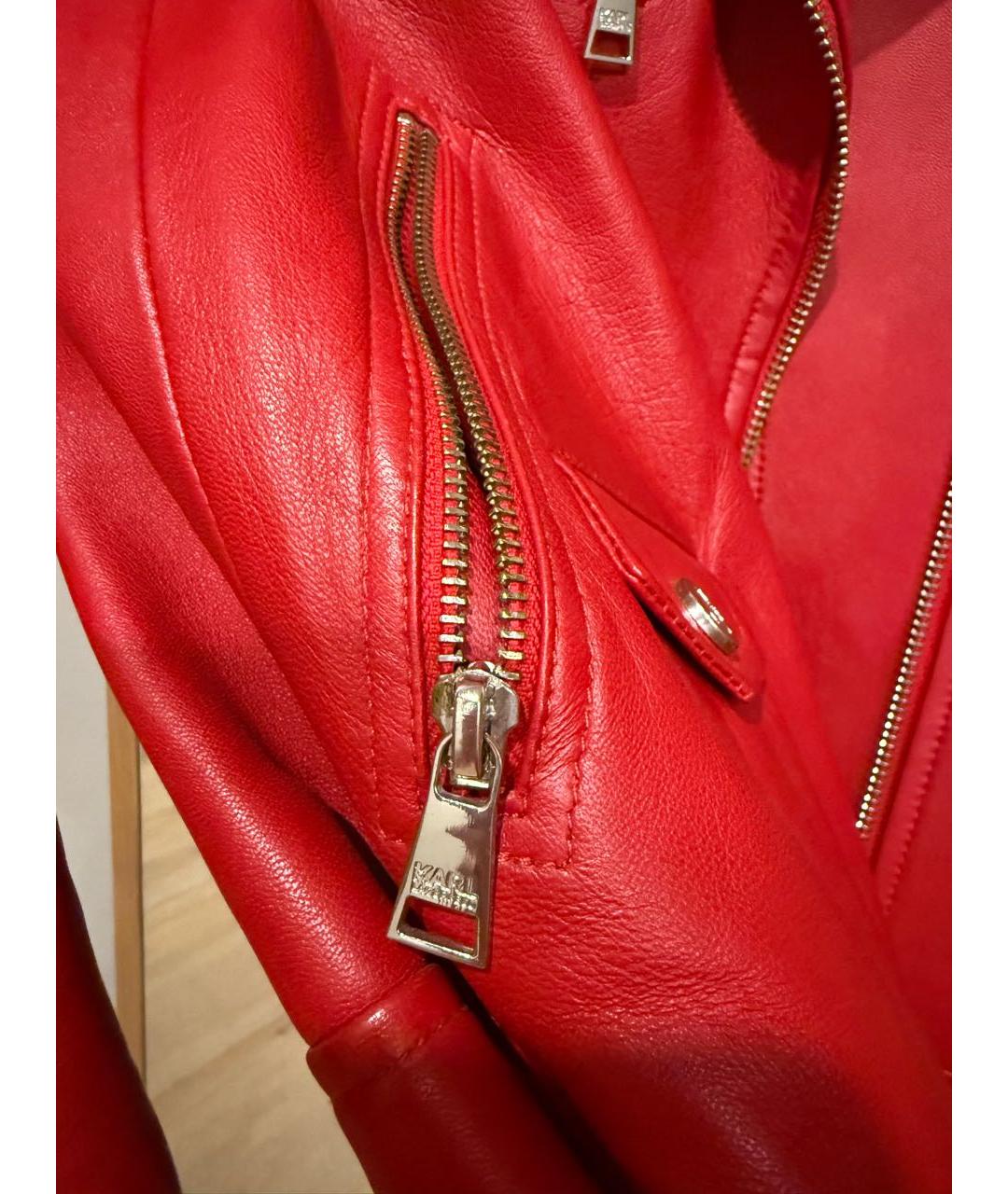 KARL LAGERFELD Красная кожаная куртка, фото 8