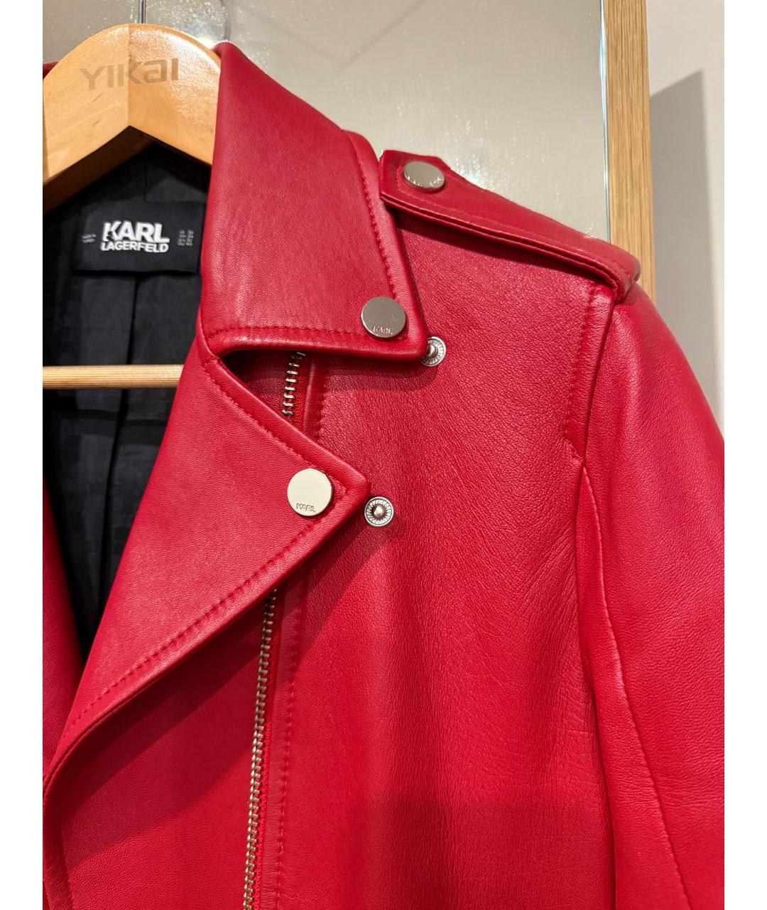 KARL LAGERFELD Красная кожаная куртка, фото 4