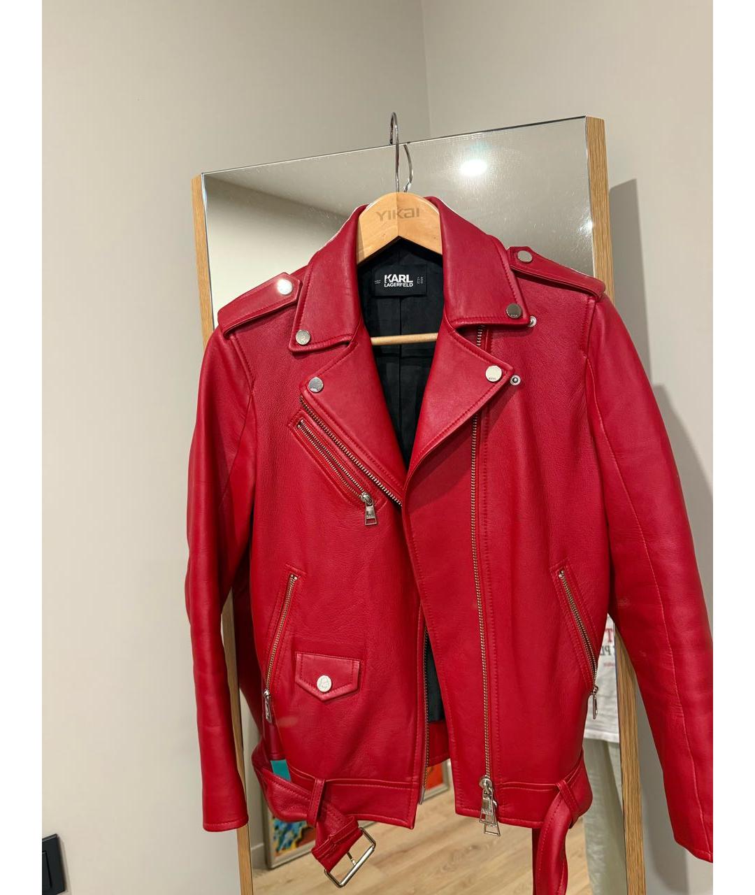 KARL LAGERFELD Красная кожаная куртка, фото 9