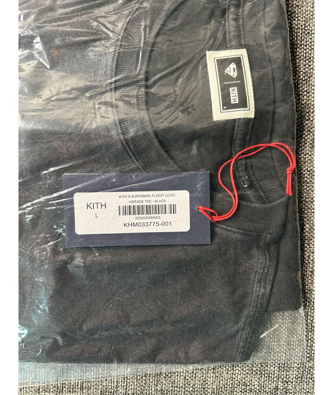 KITH Черная хлопковая футболка, фото 4