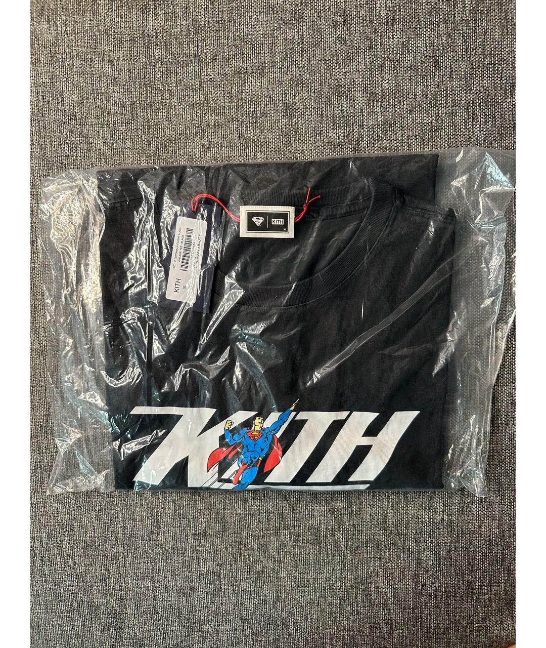 KITH Черная хлопковая футболка, фото 6