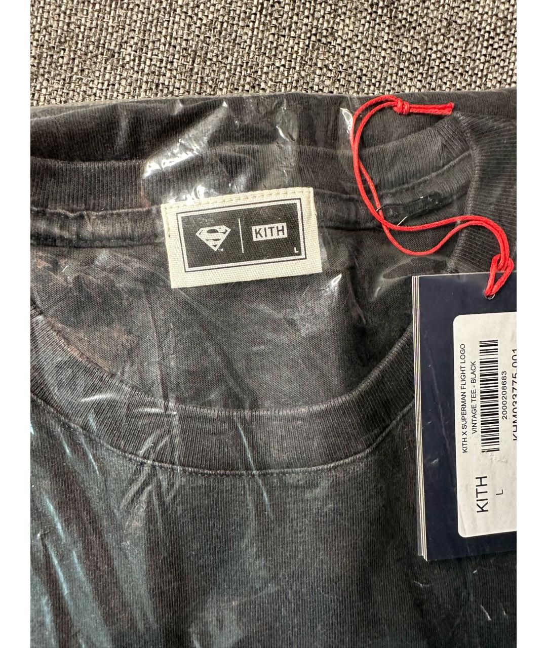 KITH Черная хлопковая футболка, фото 5