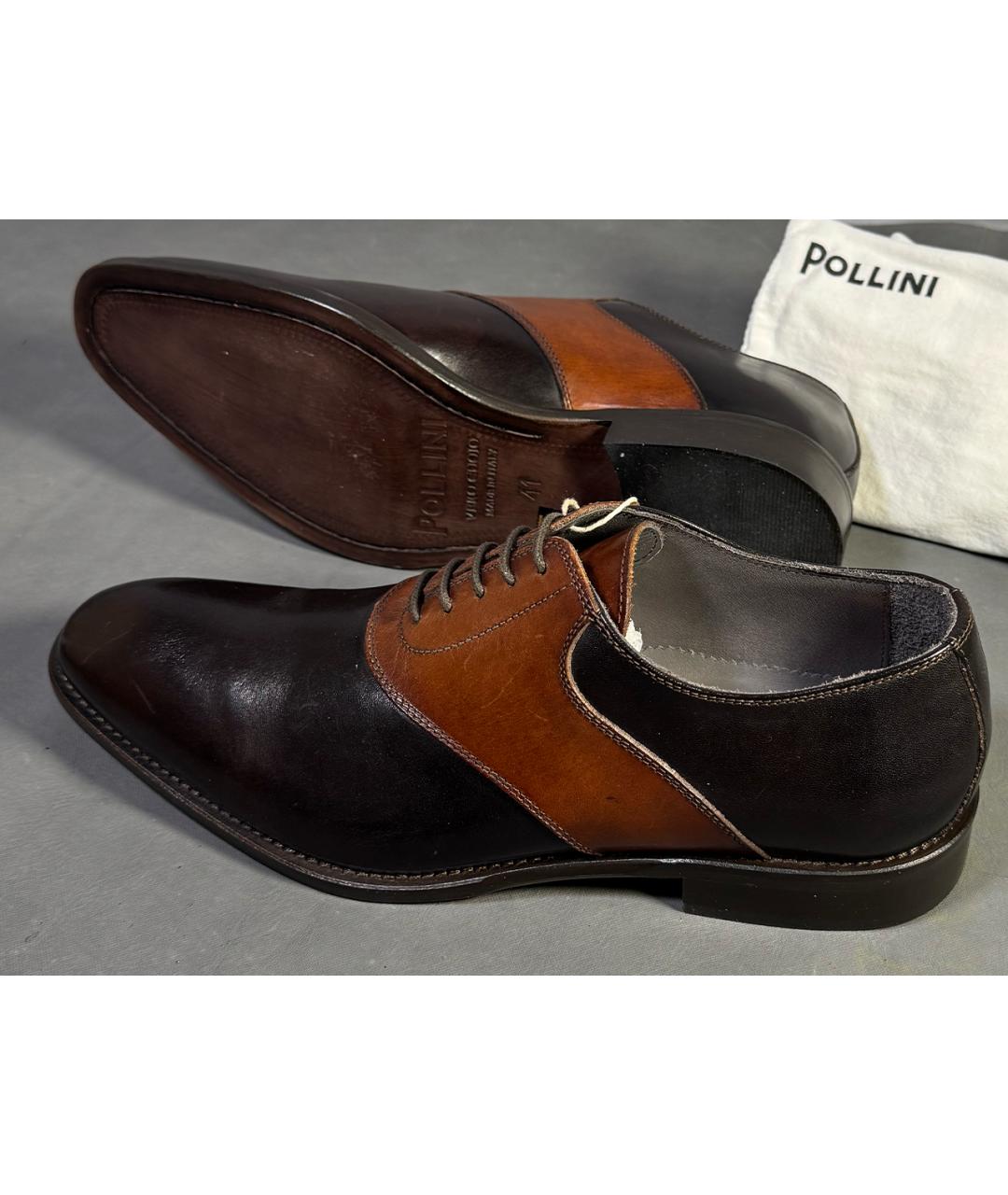 POLLINI Коричневые кожаные туфли, фото 8
