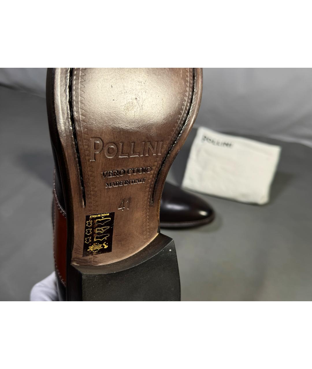 POLLINI Коричневые кожаные туфли, фото 9
