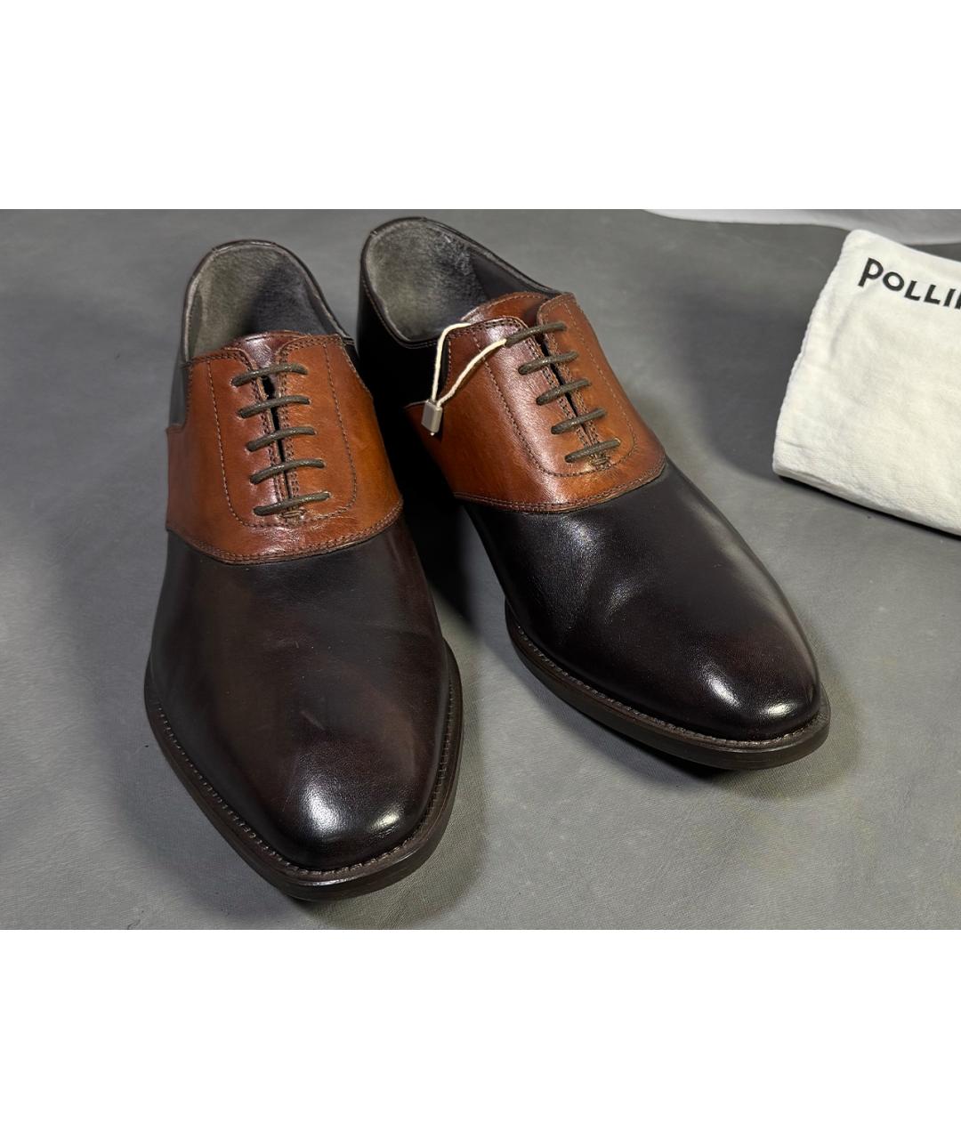 POLLINI Коричневые кожаные туфли, фото 3