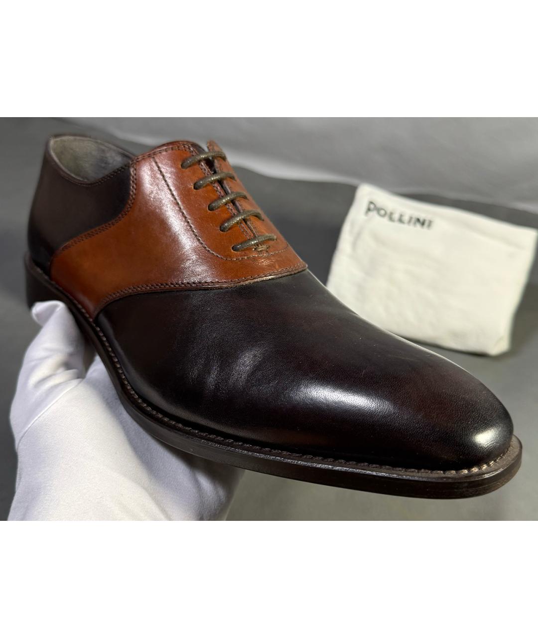 POLLINI Коричневые кожаные туфли, фото 6