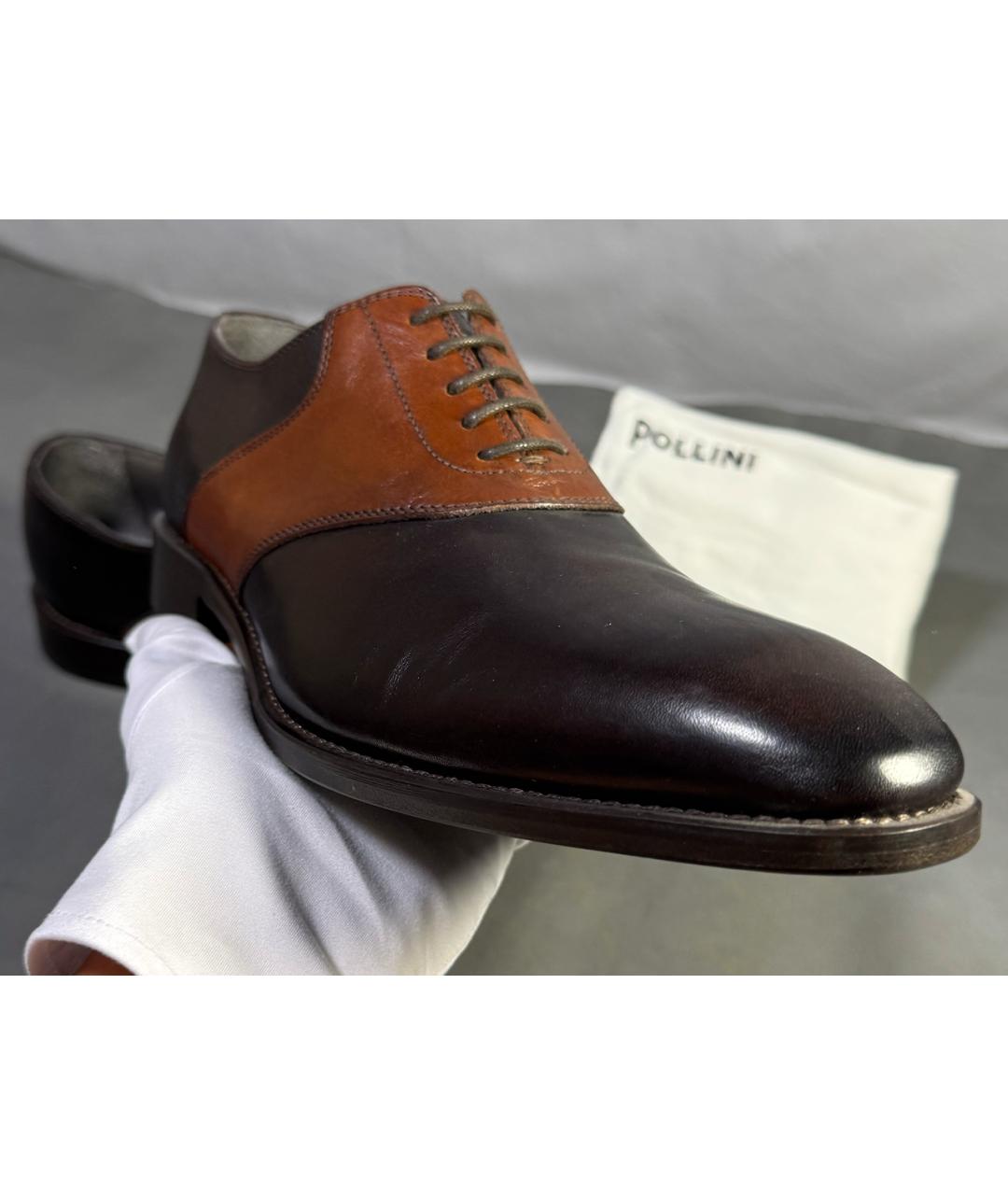 POLLINI Коричневые кожаные туфли, фото 5