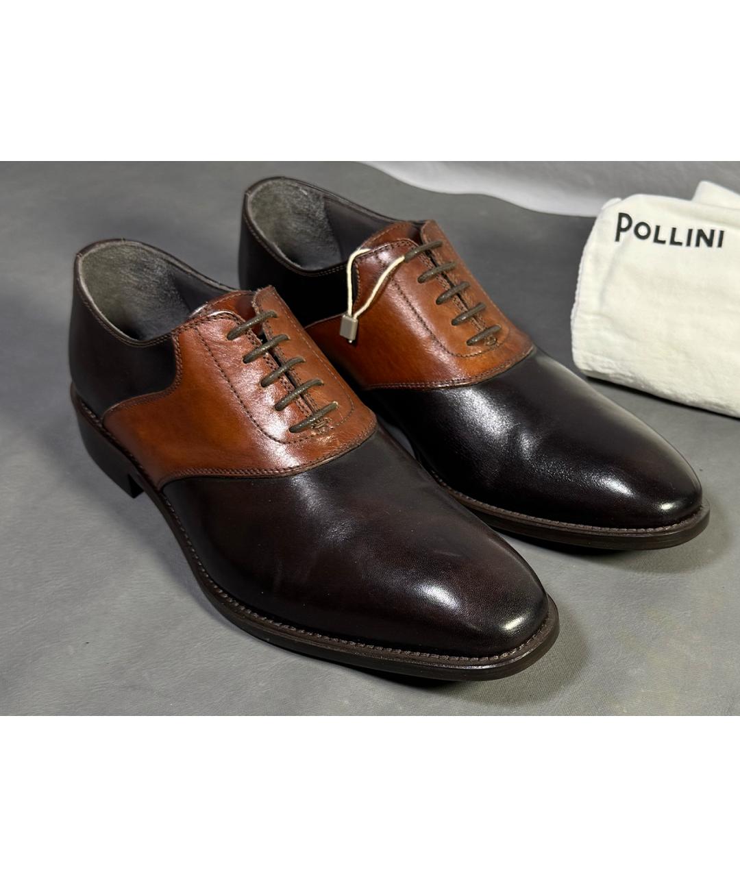 POLLINI Коричневые кожаные туфли, фото 2