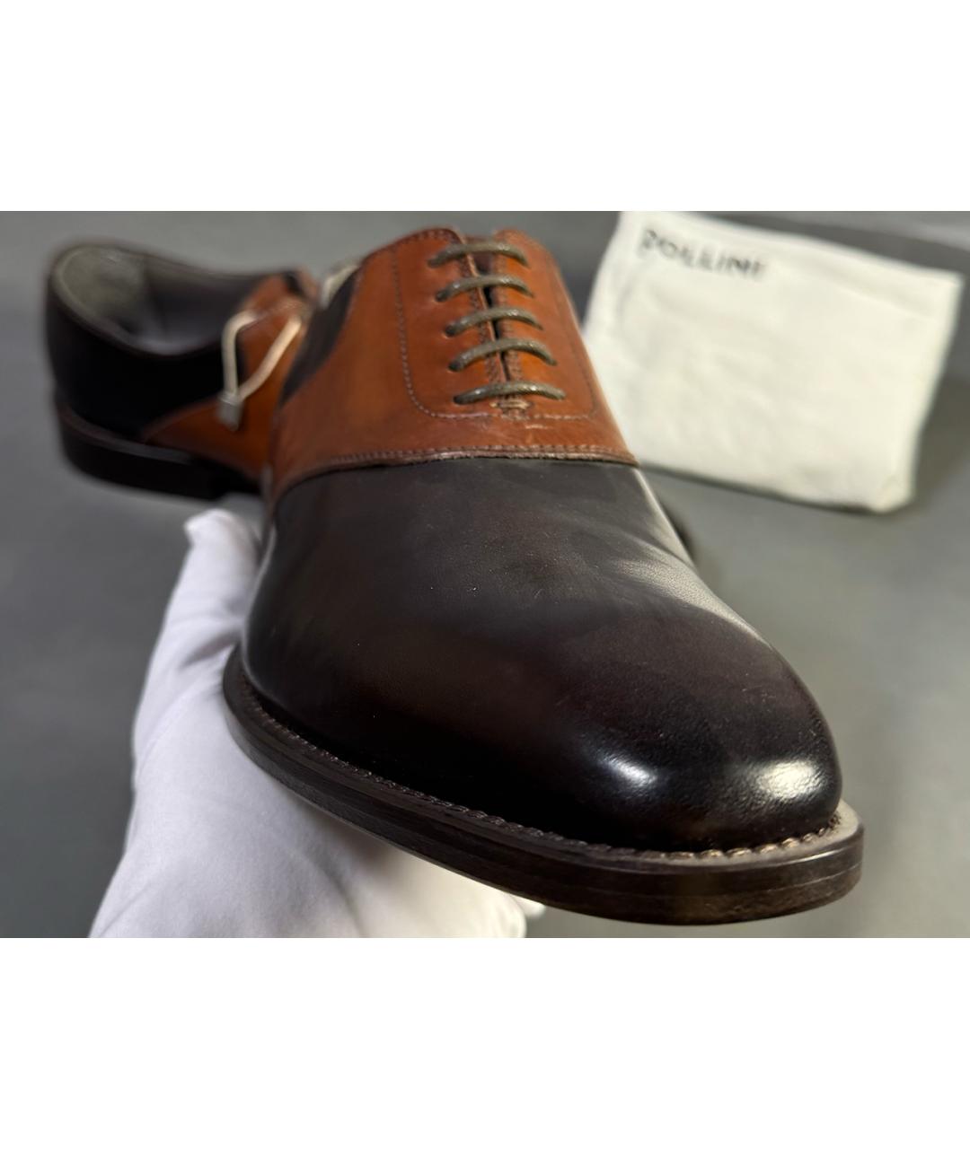 POLLINI Коричневые кожаные туфли, фото 4