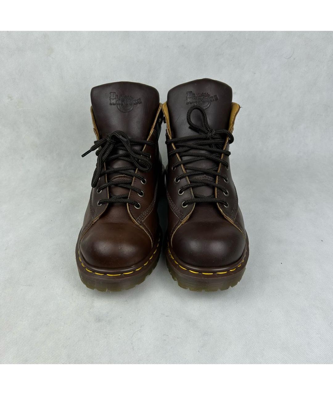 DR. MARTENS Коричневые кожаные высокие ботинки, фото 5