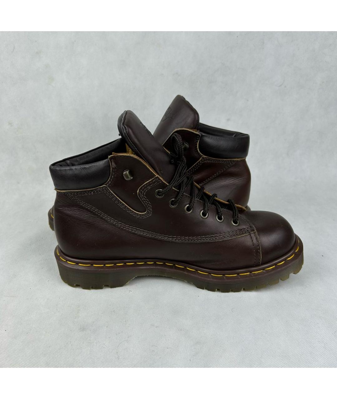 DR. MARTENS Коричневые кожаные высокие ботинки, фото 3