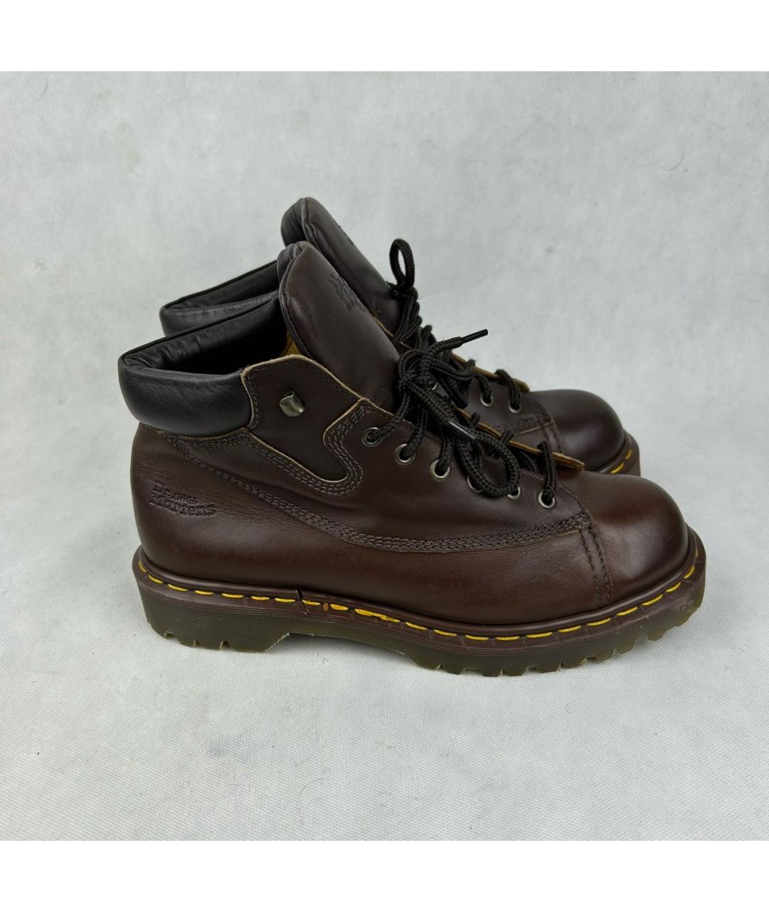 DR. MARTENS Коричневые кожаные высокие ботинки, фото 9