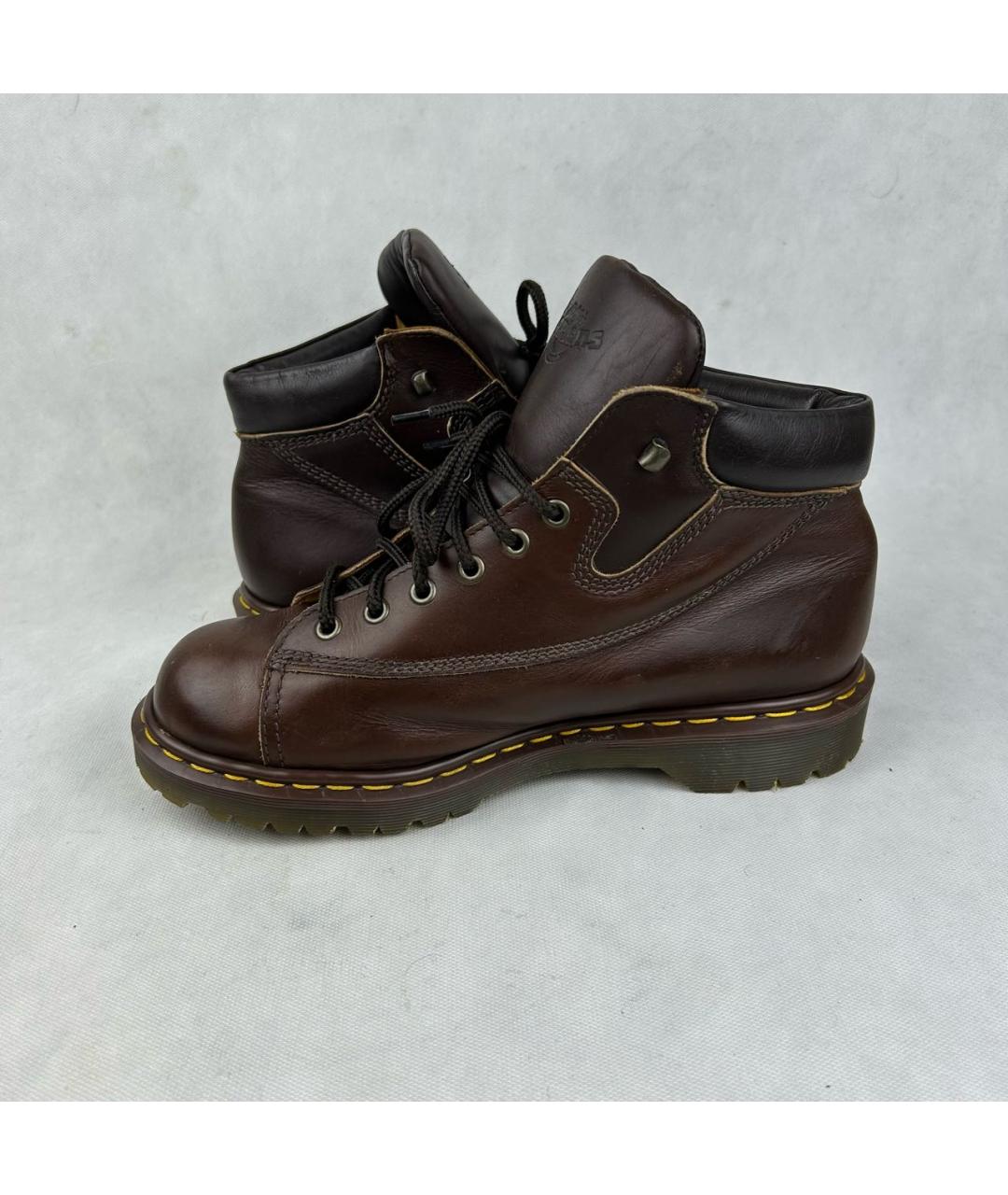 DR. MARTENS Коричневые кожаные высокие ботинки, фото 2