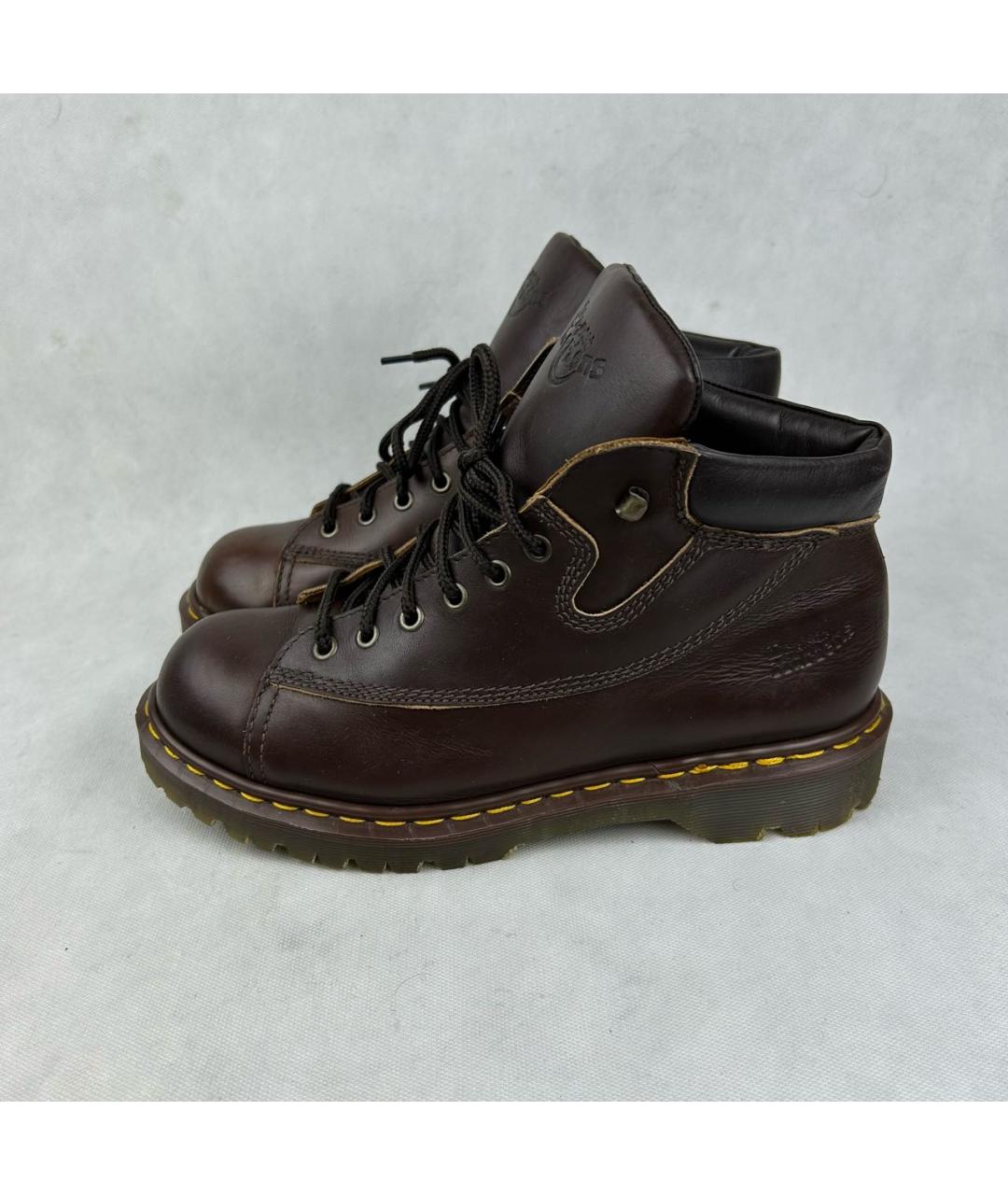 DR. MARTENS Коричневые кожаные высокие ботинки, фото 4