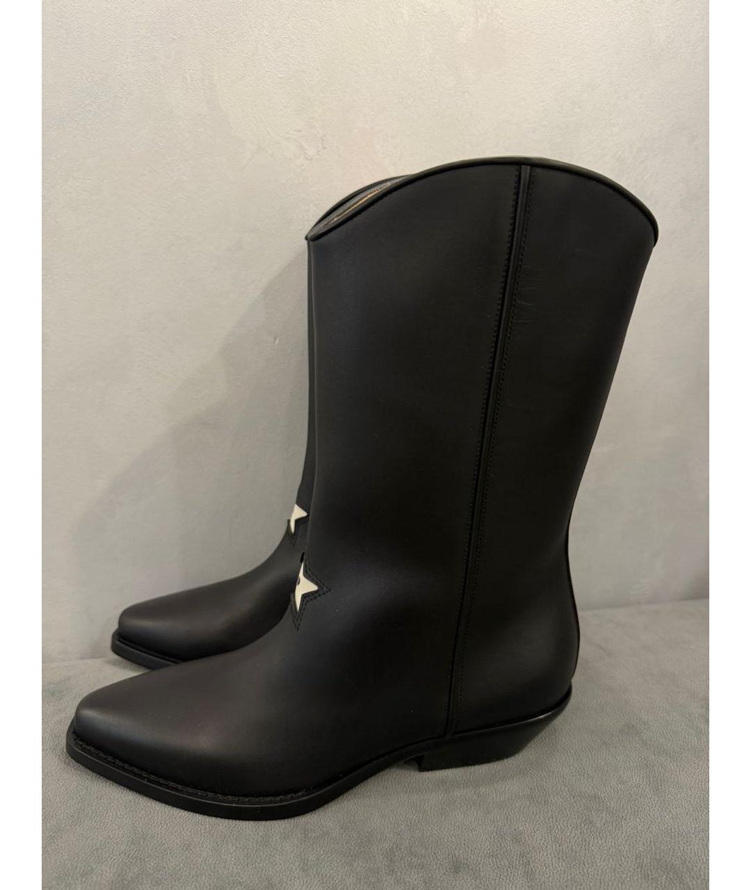 CHRISTIAN DIOR Черные кожаные сапоги, фото 2