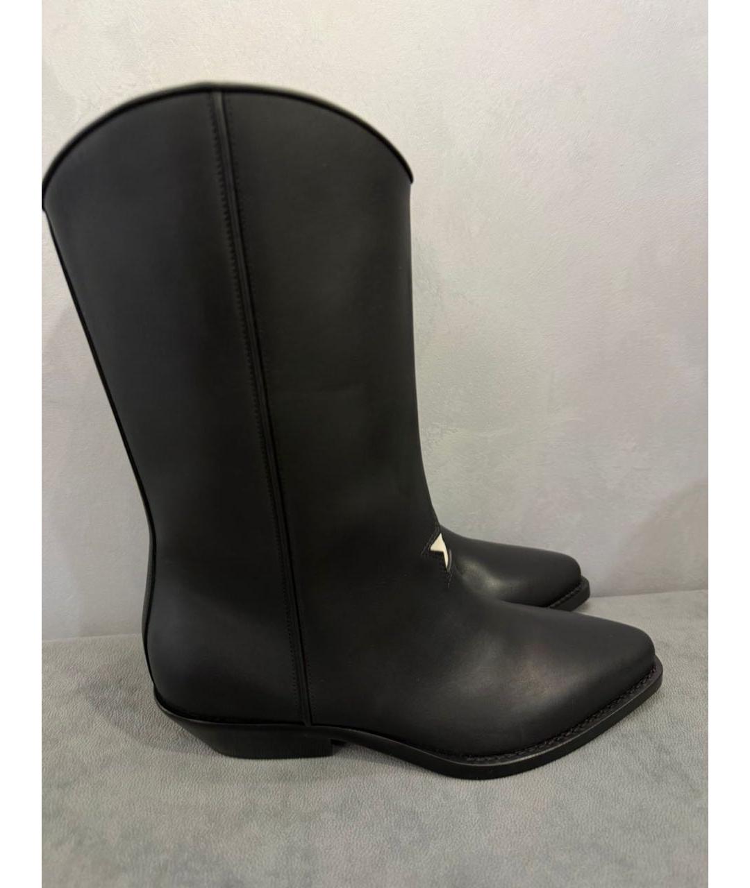 CHRISTIAN DIOR Черные кожаные сапоги, фото 9