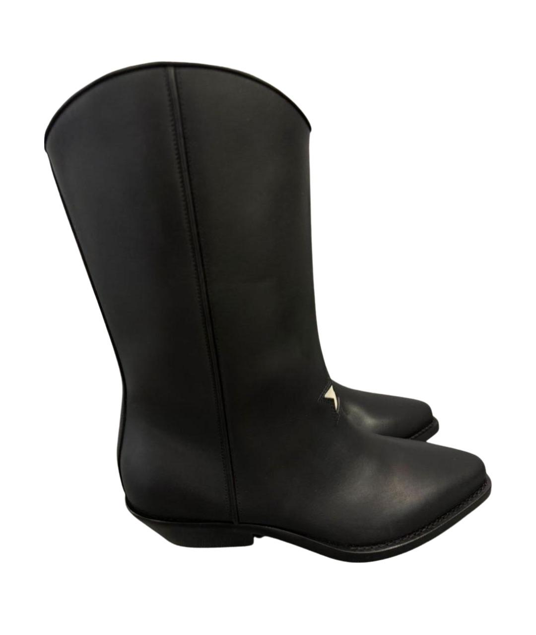 CHRISTIAN DIOR Черные кожаные сапоги, фото 1