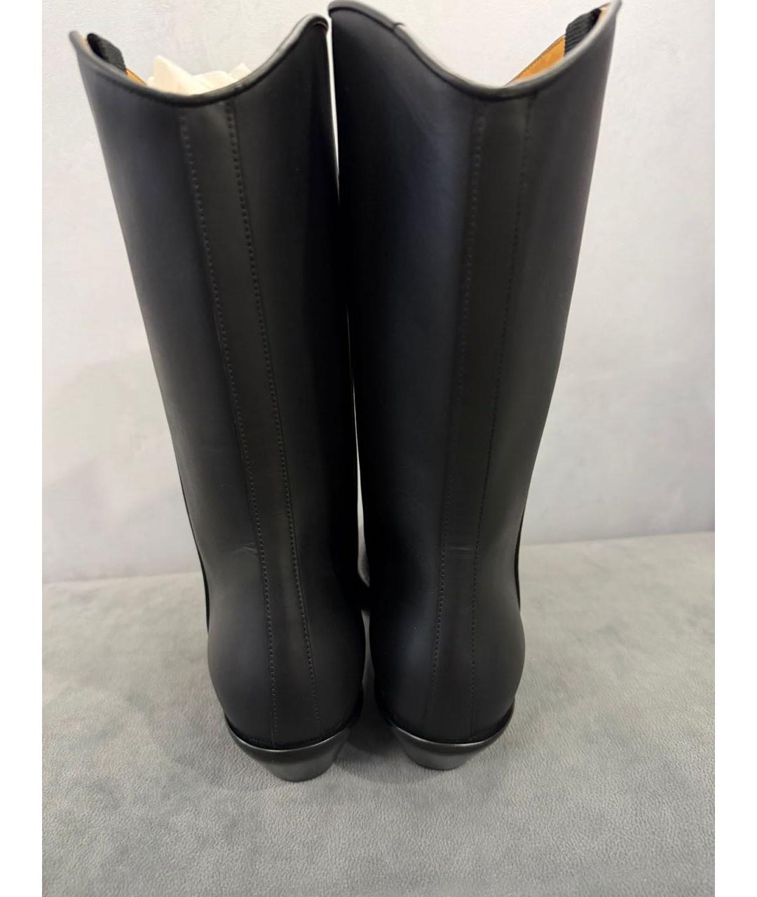 CHRISTIAN DIOR Черные кожаные сапоги, фото 3
