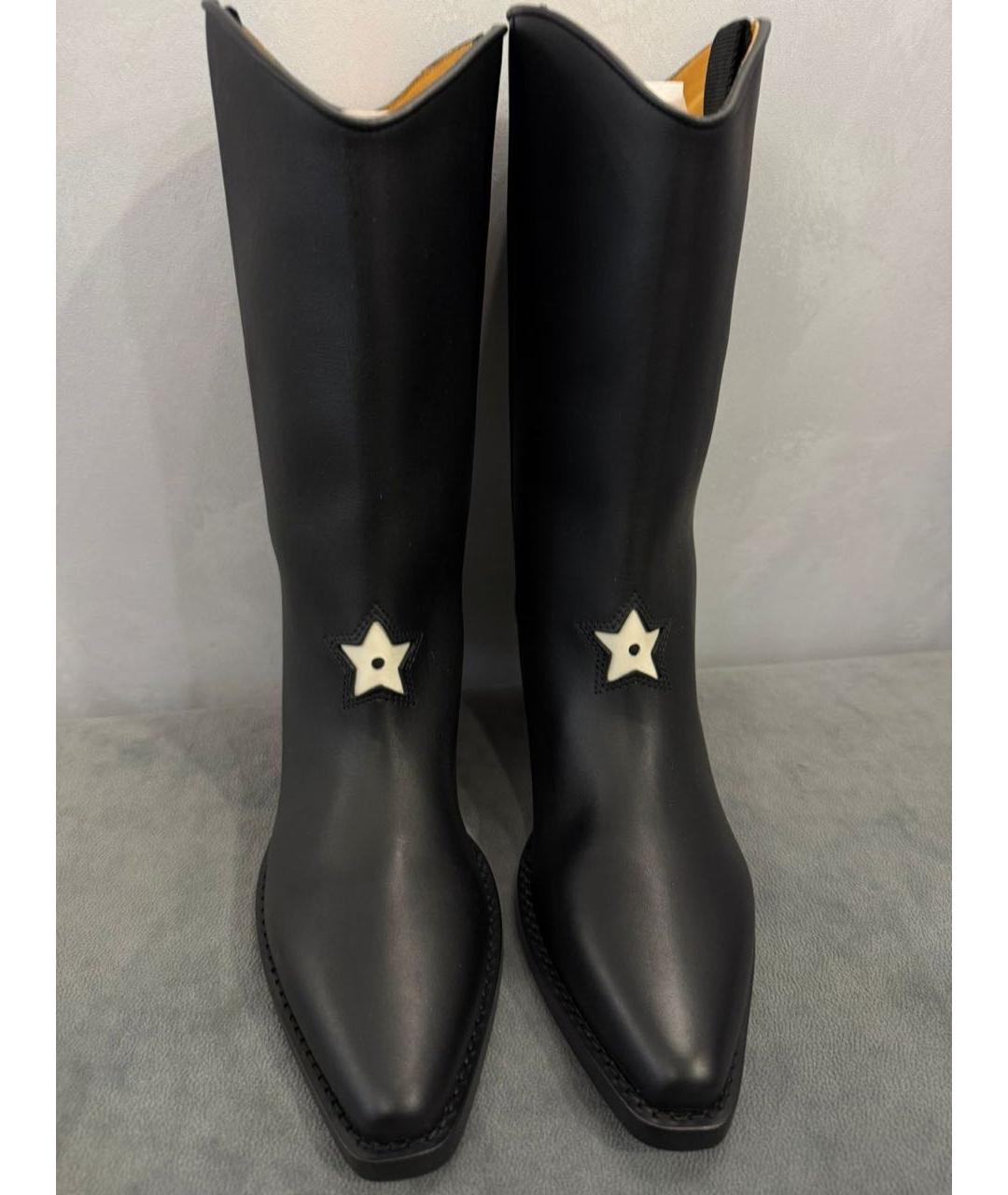 CHRISTIAN DIOR Черные кожаные сапоги, фото 4