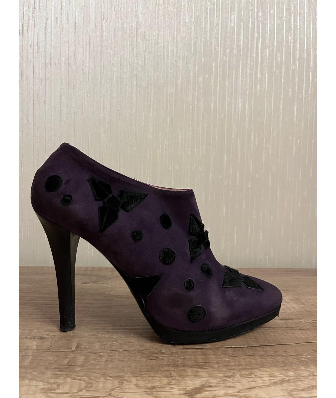 EMILIO PUCCI Фиолетовые замшевые ботильоны, фото 5