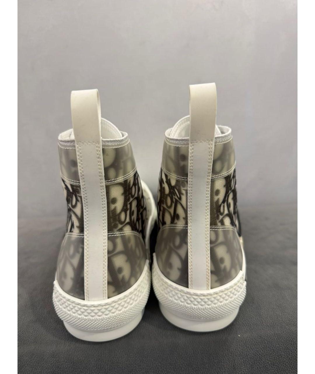 CHRISTIAN DIOR Серые текстильные высокие кроссовки / кеды, фото 5