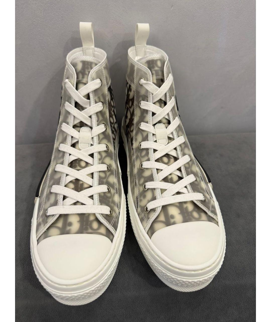CHRISTIAN DIOR Серые текстильные высокие кроссовки / кеды, фото 3