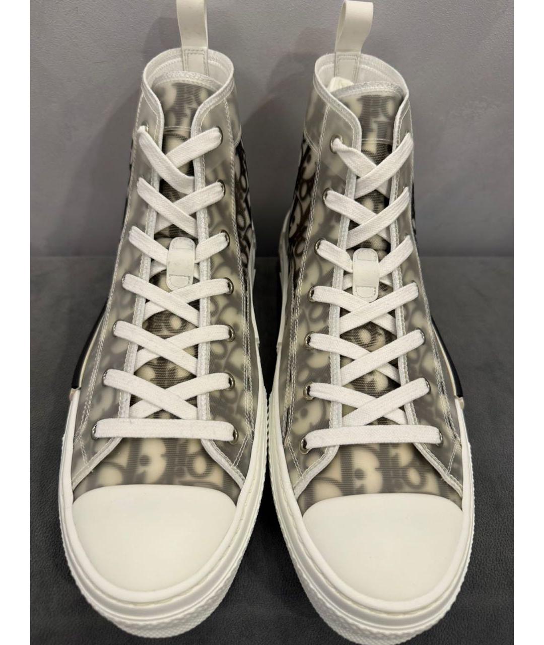 CHRISTIAN DIOR Серые текстильные высокие кроссовки / кеды, фото 4