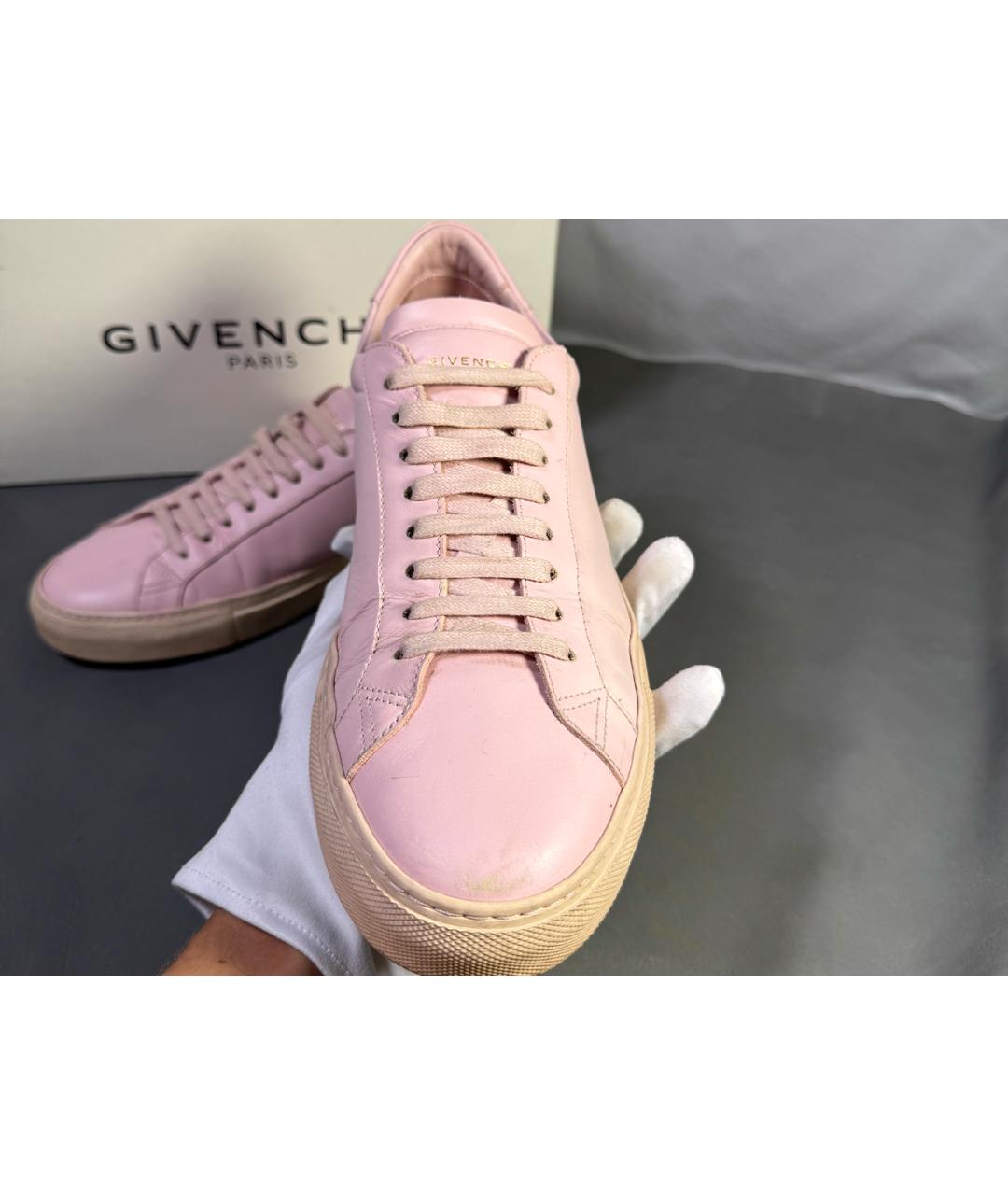 GIVENCHY Розовые кожаные низкие кроссовки / кеды, фото 9