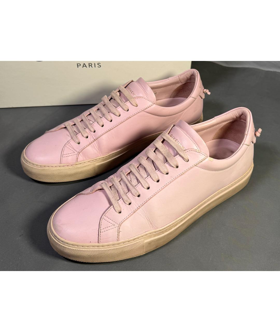 GIVENCHY Розовые кожаные низкие кроссовки / кеды, фото 5