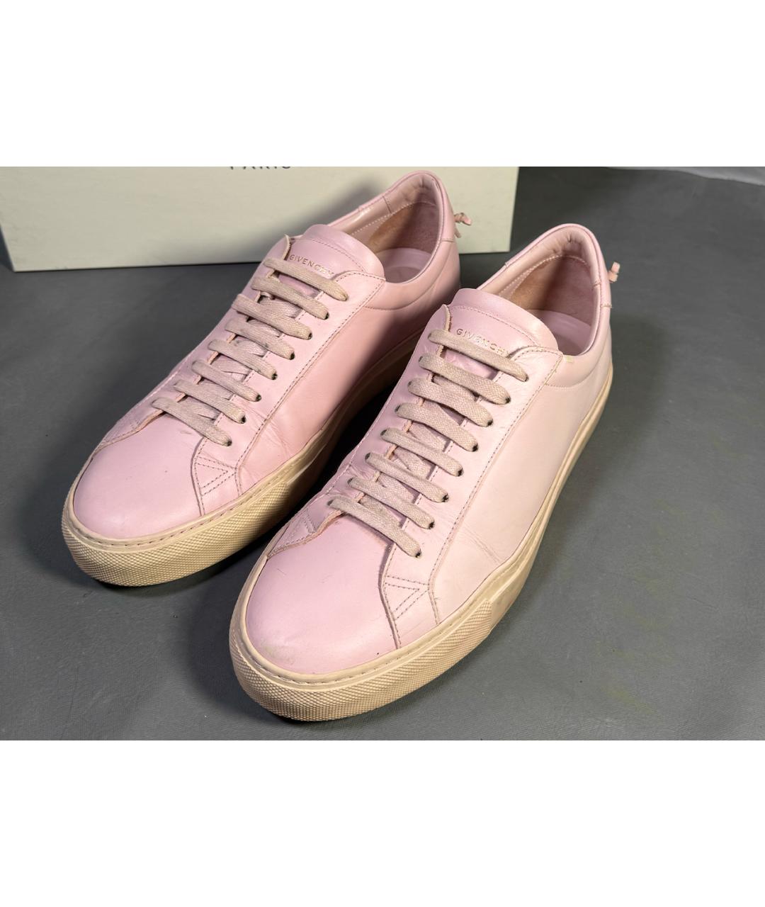 GIVENCHY Розовые кожаные низкие кроссовки / кеды, фото 3