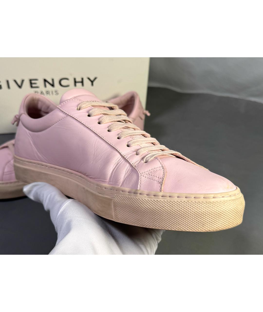 GIVENCHY Розовые кожаные низкие кроссовки / кеды, фото 6