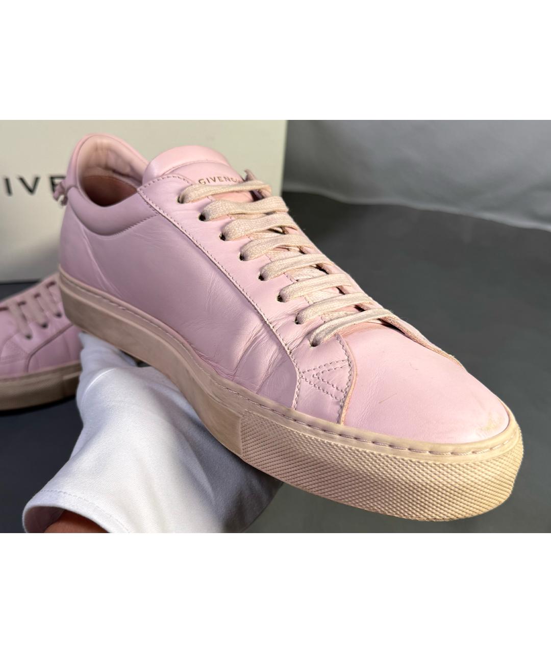 GIVENCHY Розовые кожаные низкие кроссовки / кеды, фото 8
