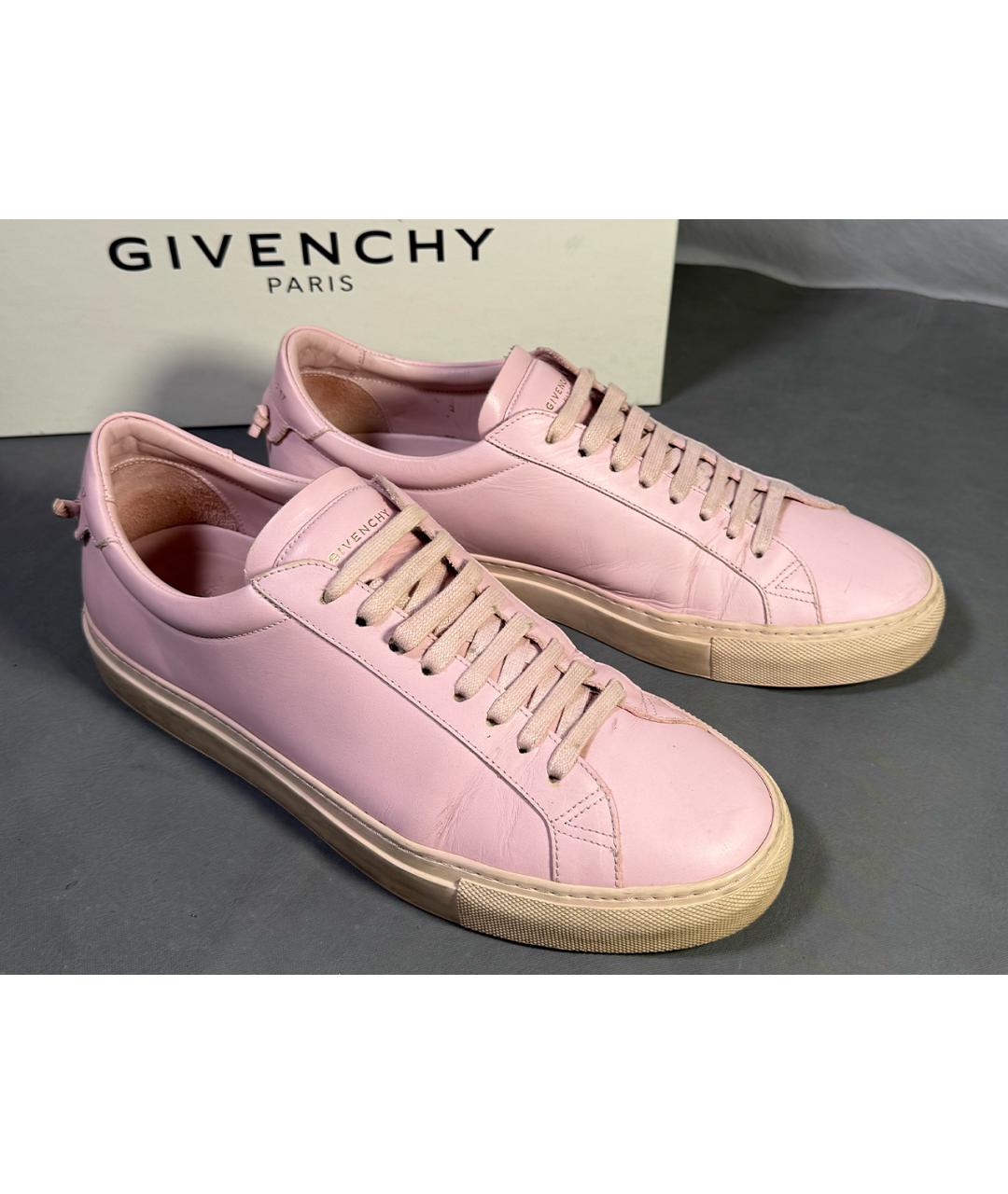 GIVENCHY Розовые кожаные низкие кроссовки / кеды, фото 2