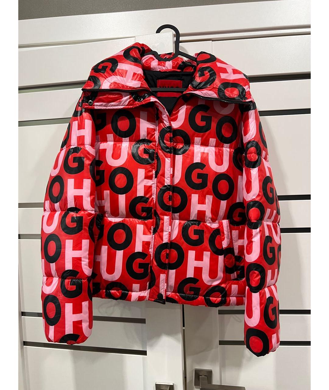 HUGO Красный полиэстеровый пуховик, фото 4