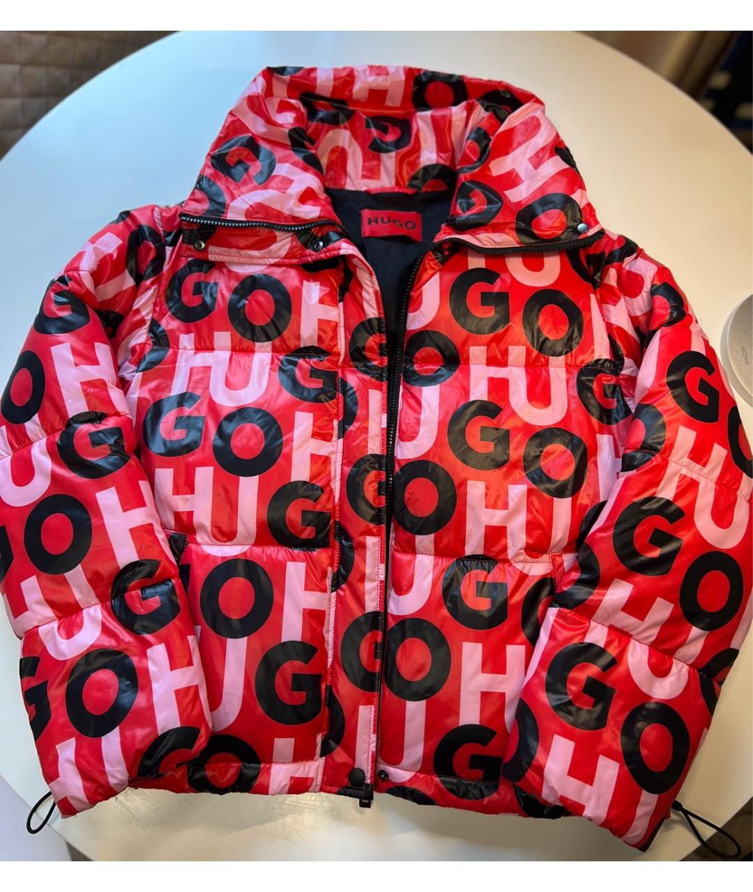 HUGO Красный полиэстеровый пуховик, фото 6