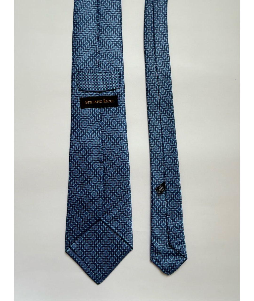 STEFANO RICCI Синий шелковый галстук, фото 2