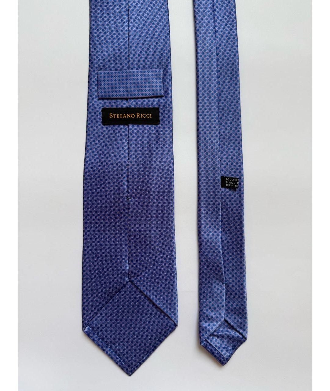 STEFANO RICCI Синий шелковый галстук, фото 2