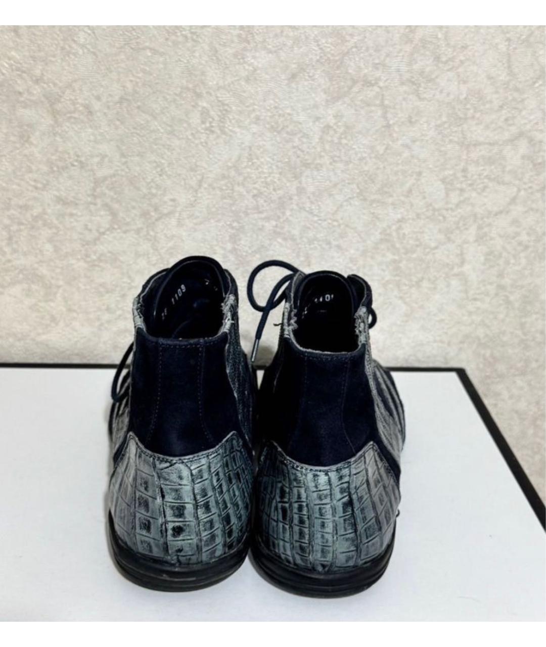 ZILLI Синие замшевые высокие ботинки, фото 4