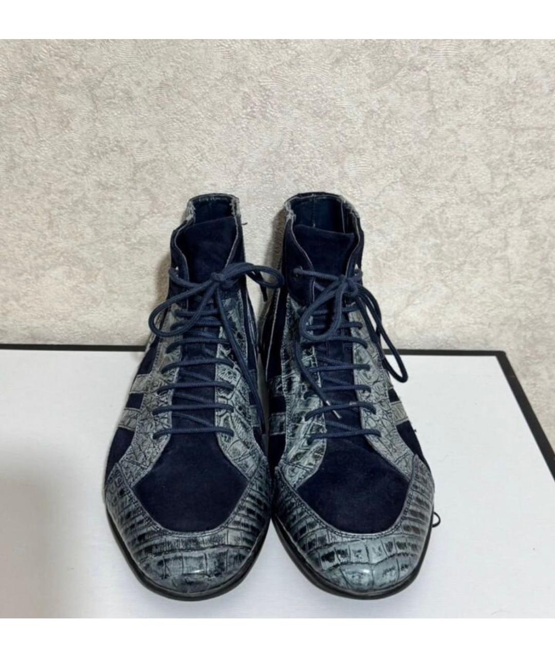 ZILLI Синие замшевые высокие ботинки, фото 3