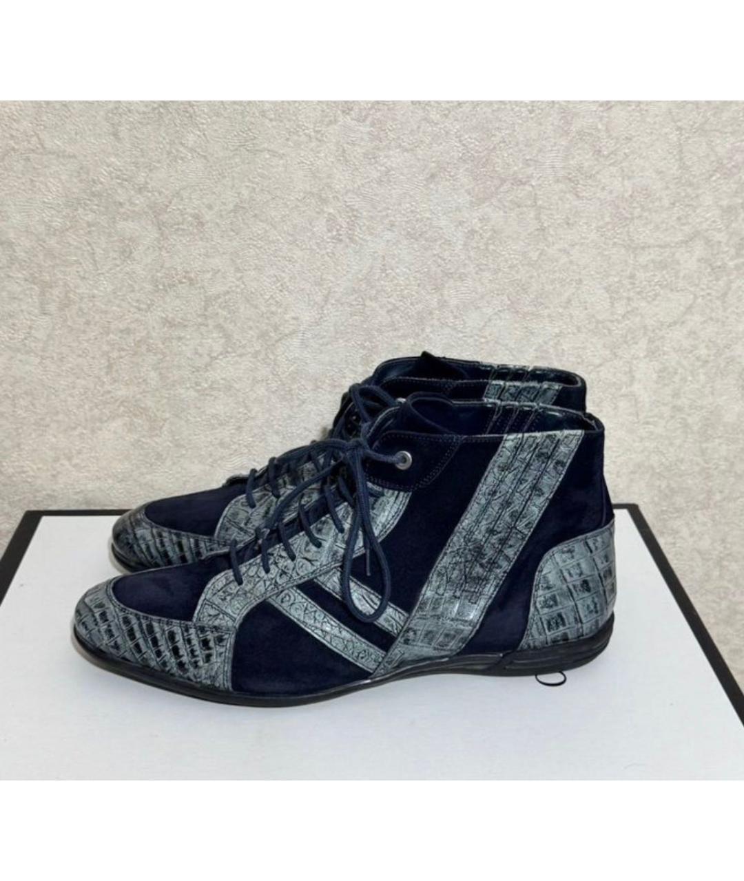 ZILLI Синие замшевые высокие ботинки, фото 5