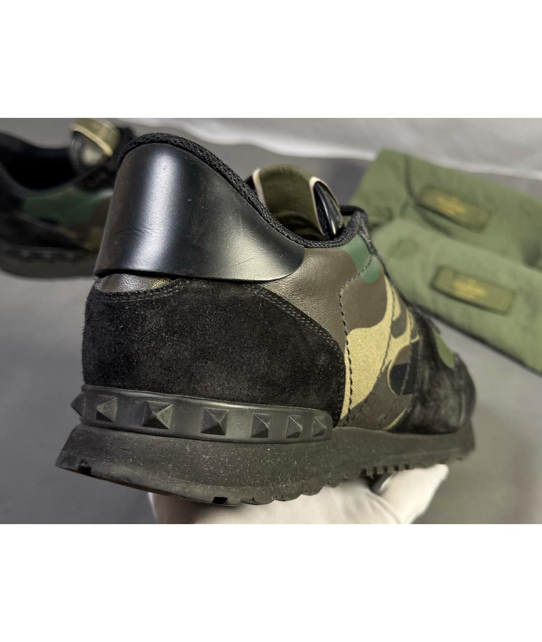 VALENTINO Хаки текстильные низкие кроссовки / кеды, фото 9