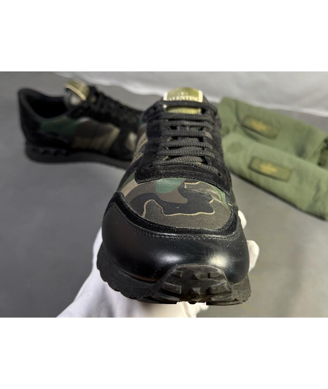 VALENTINO Хаки текстильные низкие кроссовки / кеды, фото 5