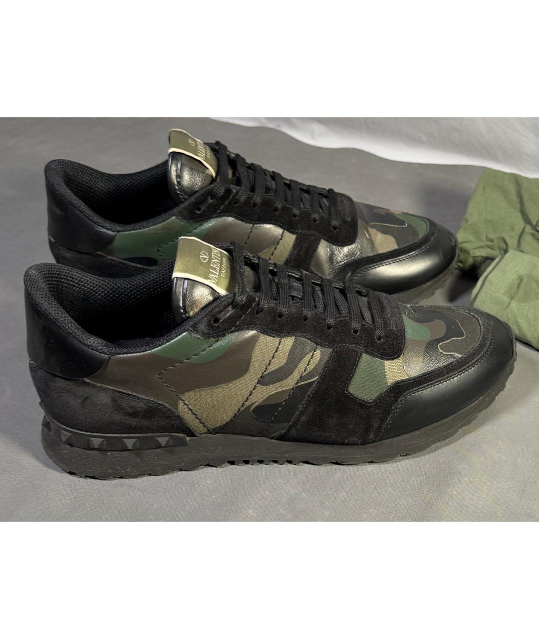 VALENTINO Хаки текстильные низкие кроссовки / кеды, фото 6
