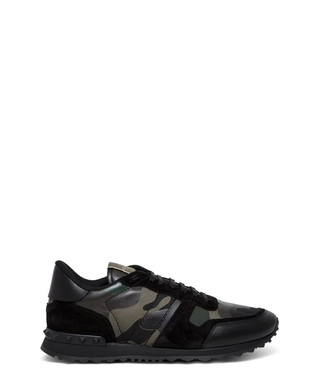 VALENTINO Хаки текстильные низкие кроссовки / кеды, фото 1