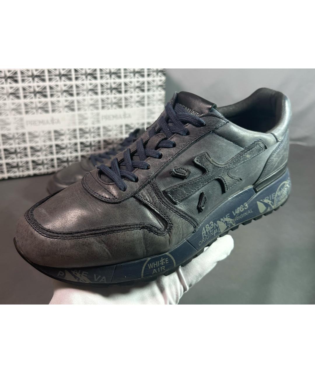 PREMIATA Синие кожаные низкие кроссовки / кеды, фото 7