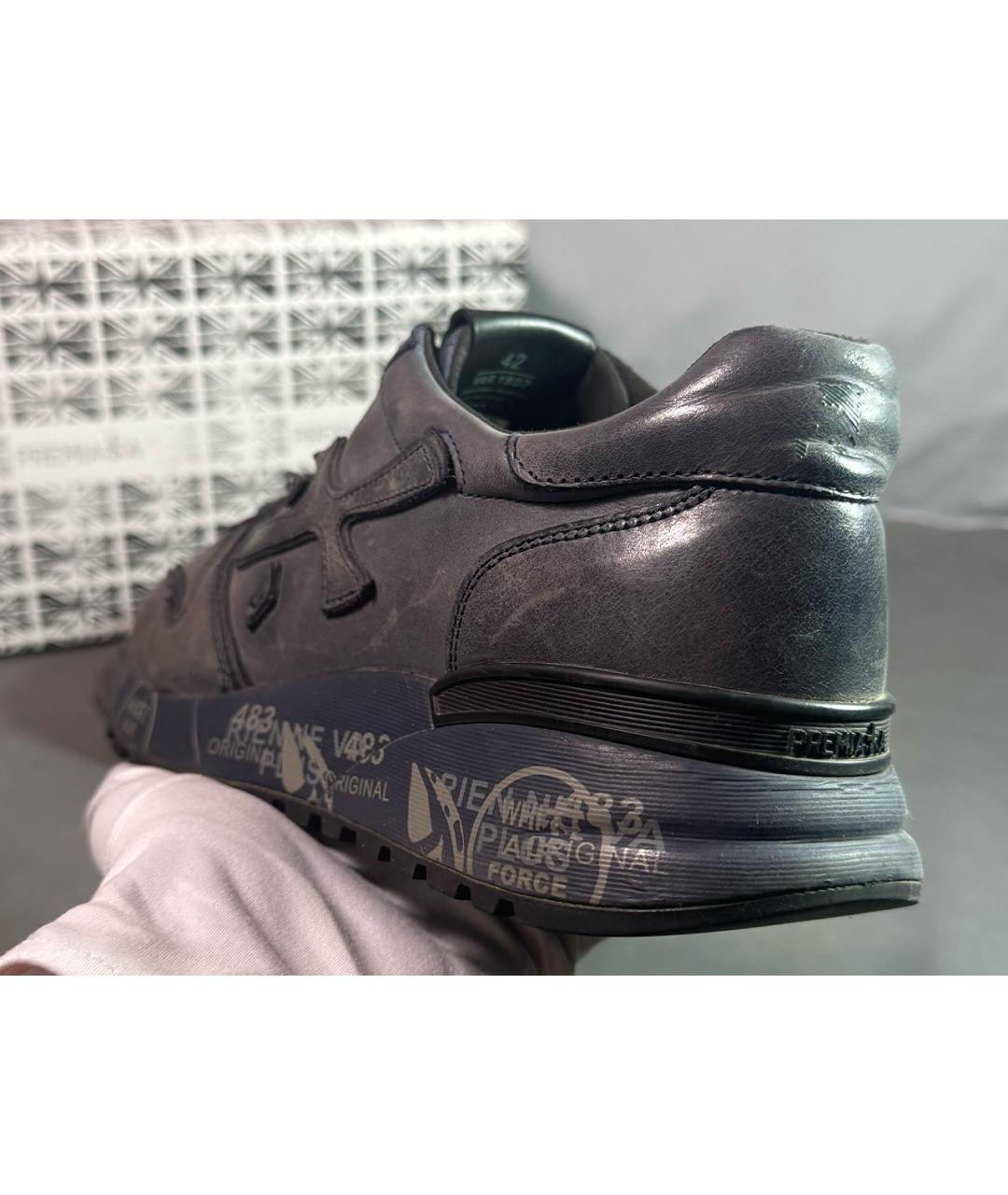 PREMIATA Синие кожаные низкие кроссовки / кеды, фото 9