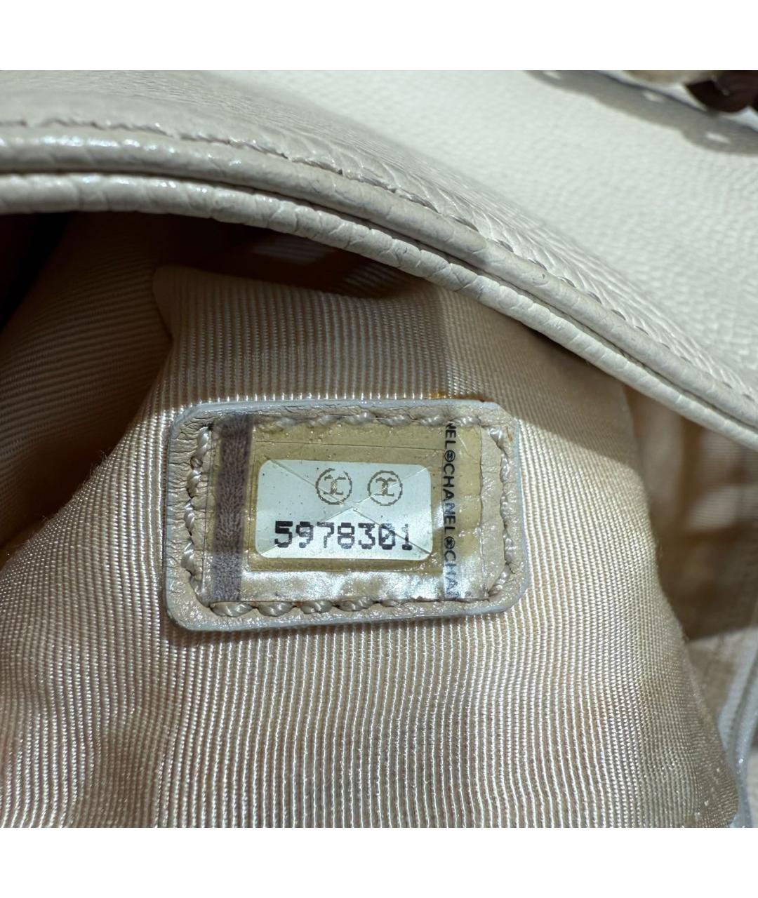 CHANEL Бежевая кожаная сумка через плечо, фото 8