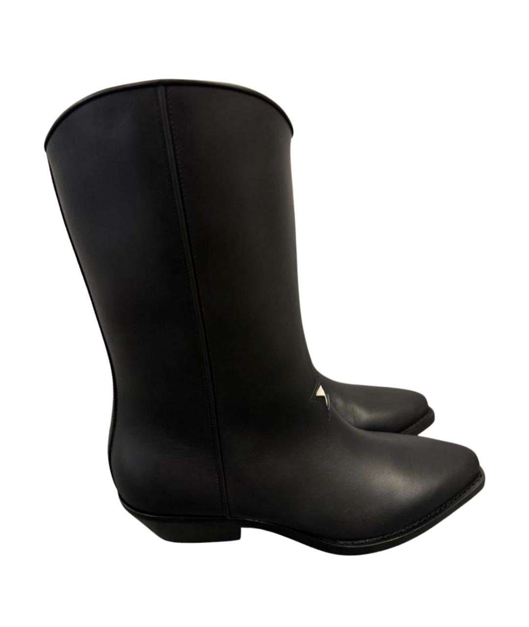 CHRISTIAN DIOR Черные кожаные сапоги, фото 1