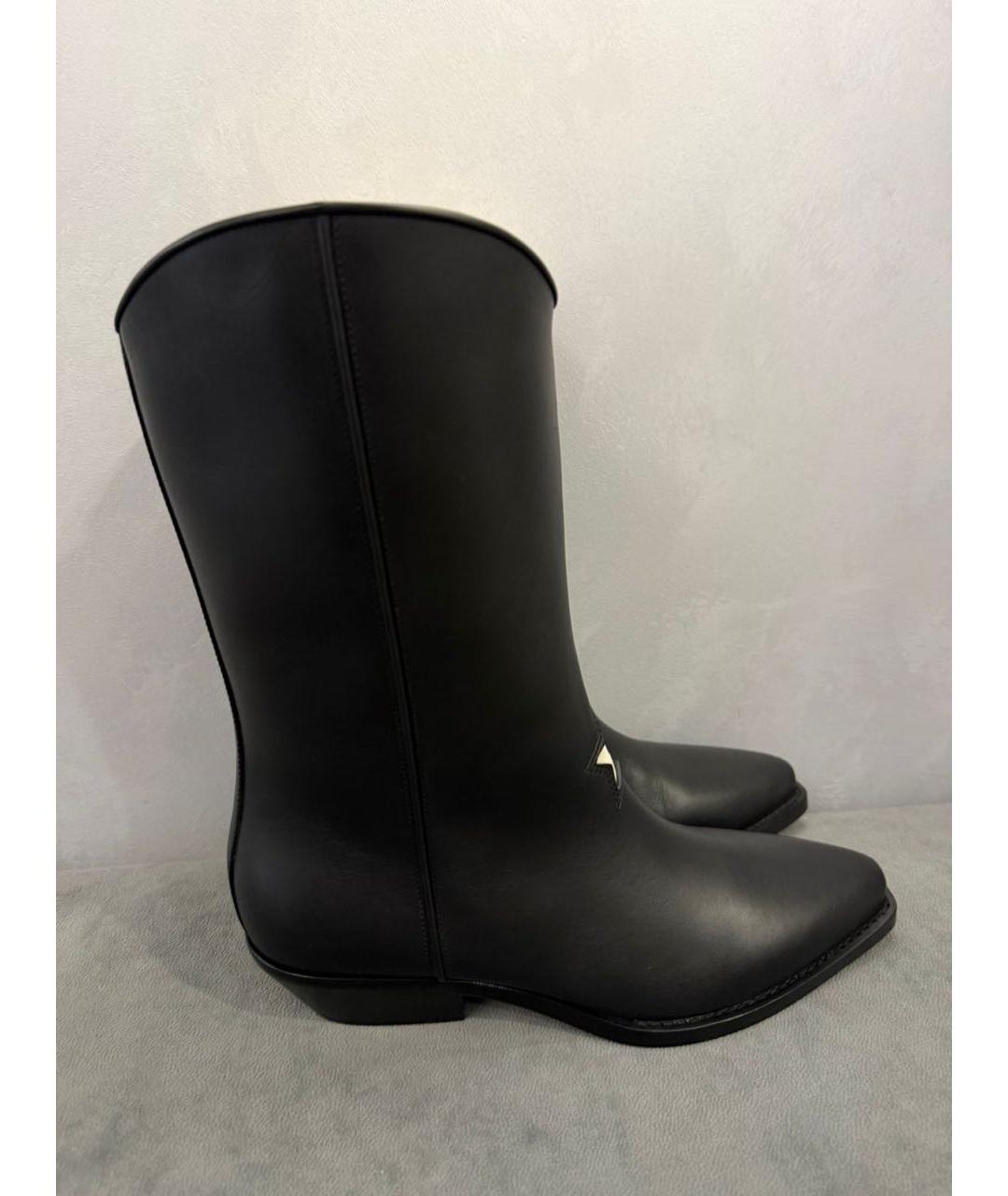 CHRISTIAN DIOR Черные кожаные сапоги, фото 6